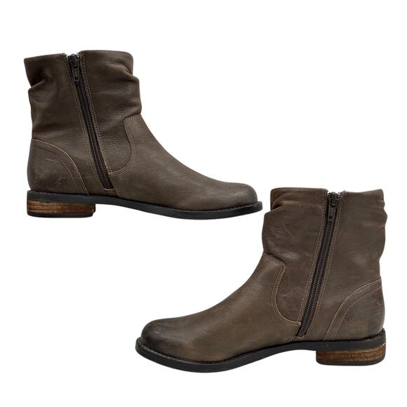 Abeo Yasmin Scrunchy Boot SZ 6N Womens Brown Comfort Ankle Biker Bio System Boot - Picture 6 of 10